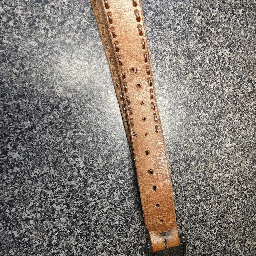 Knights of Columbus 1979 Leather Belt Men's 42 Brown Hand Stitched‎ Vintage